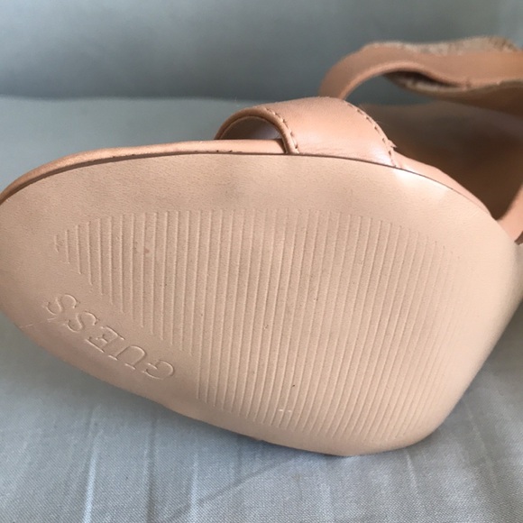 Guess nude color stiletto high heel ankle strap shoes size 8.5 glam sexy party - Picture 10 of 15